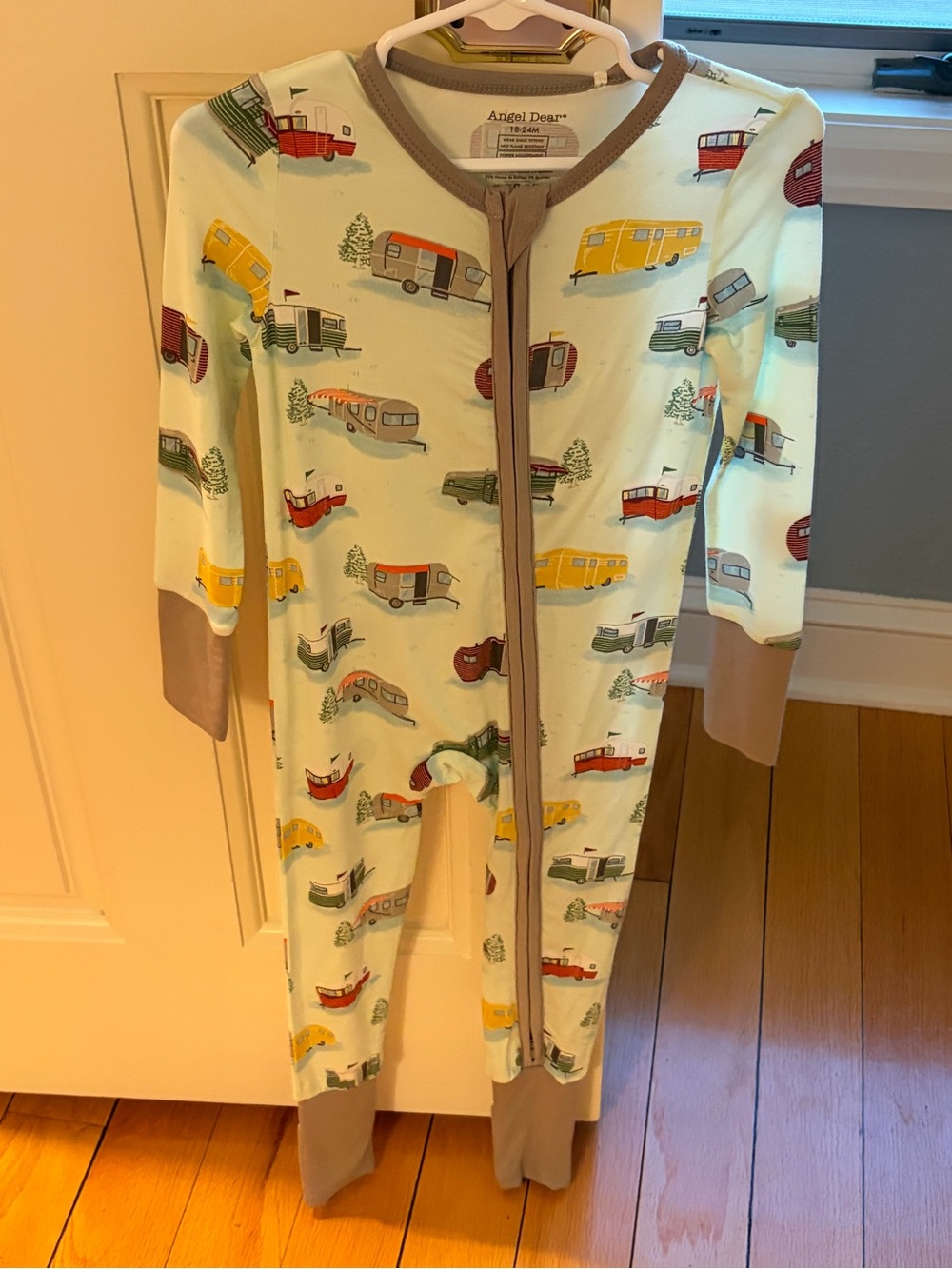 NWT Angel Dear Bamboo Camper Van Print Foldover Feet Convertible Pajamas 18-24M